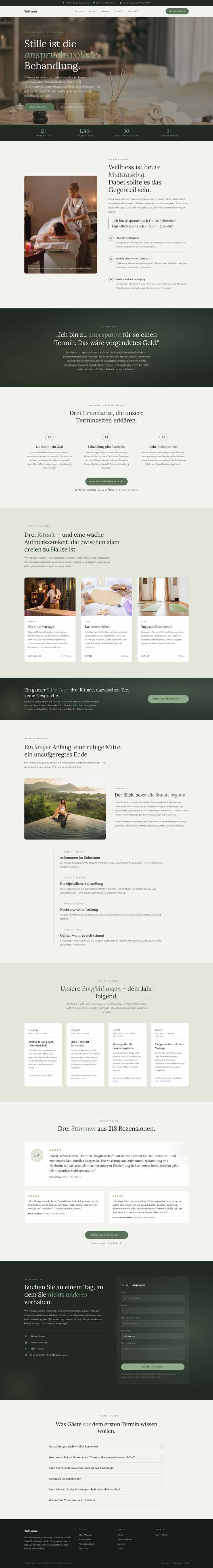 Day Spa, Beispielseite Webdesign Schweizer Mittelstand