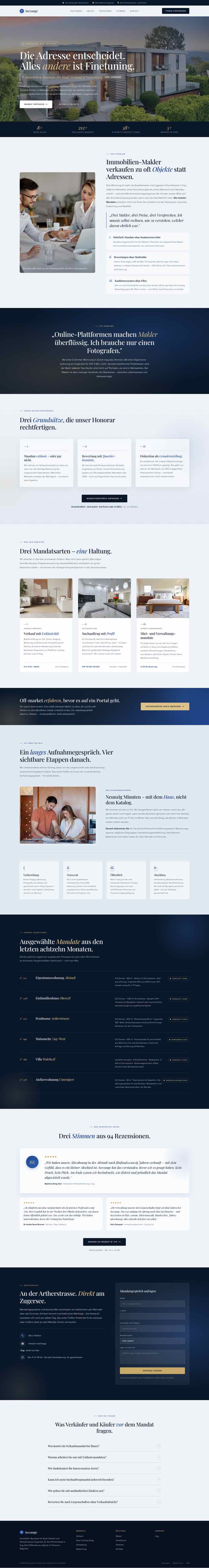 Immobilien, Beispielseite Webdesign Schweizer Mittelstand