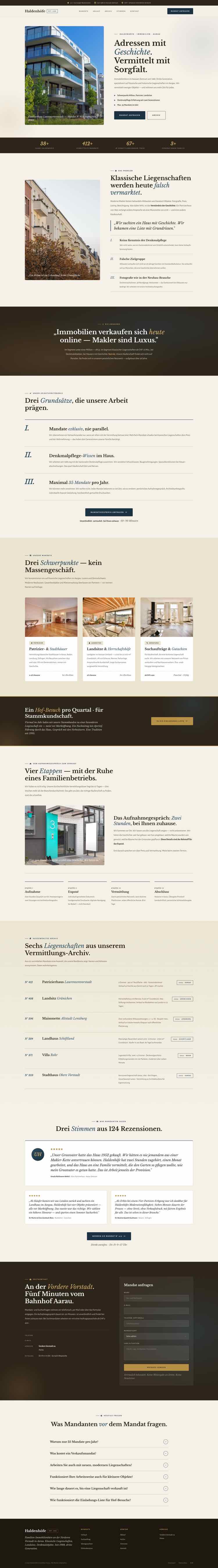 Immobilien, Beispielseite Webdesign Schweizer Mittelstand