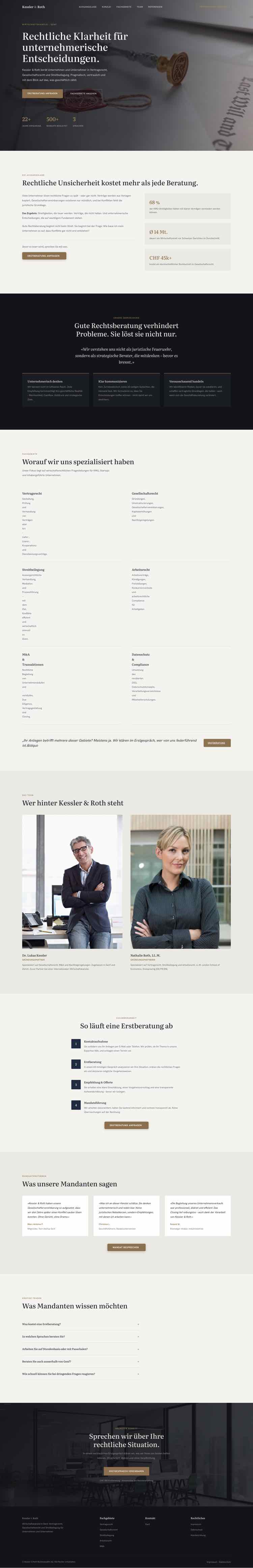 Kanzlei, Beispielseite Webdesign Schweizer Mittelstand