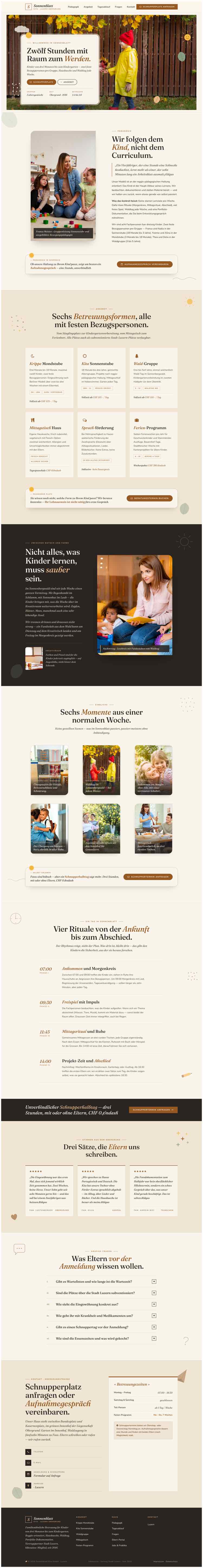 Kita, Beispielseite Webdesign Schweizer Mittelstand