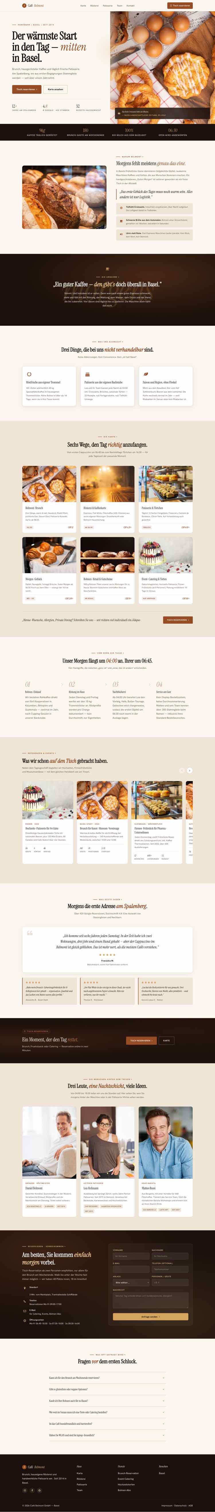 Café, Beispielseite Webdesign Schweizer Mittelstand