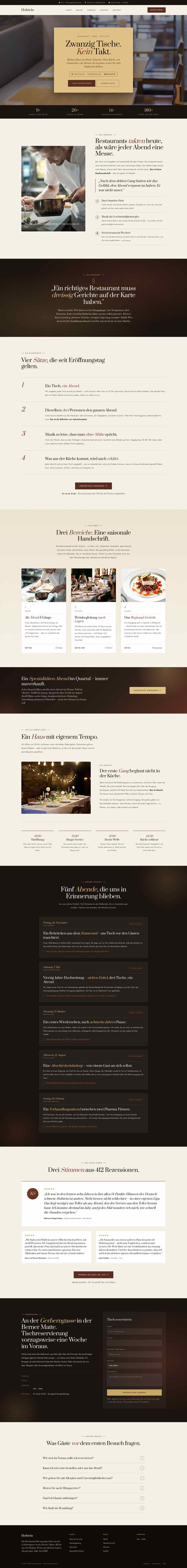 Restaurant, Beispielseite Webdesign Schweizer Mittelstand