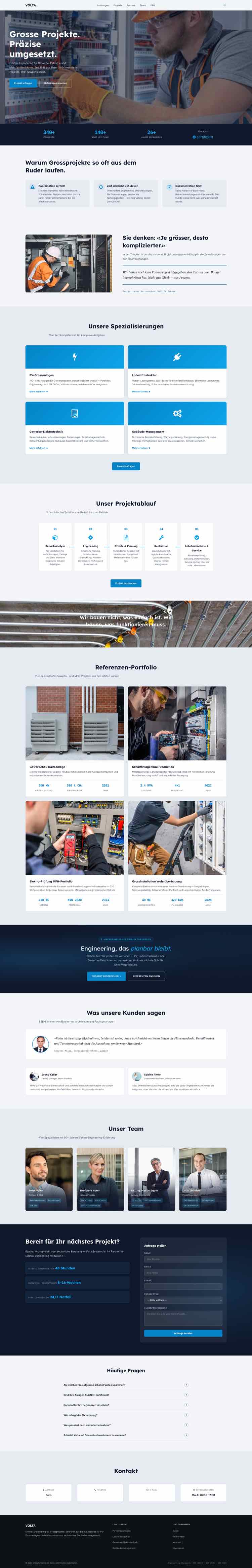 Elektro Engineering, Beispielseite Webdesign Schweizer Mittelstand