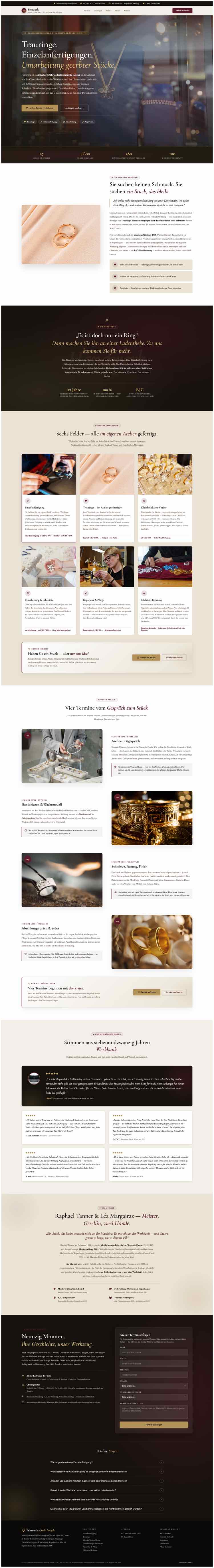 Goldschmied, Beispielseite Webdesign Schweizer Mittelstand