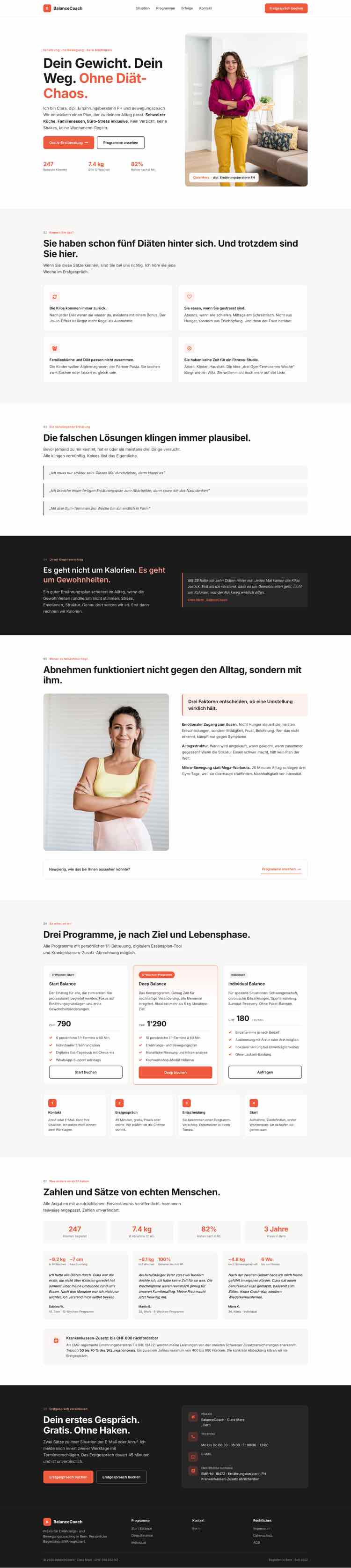 Ernährungscoaching mit Split-Hero