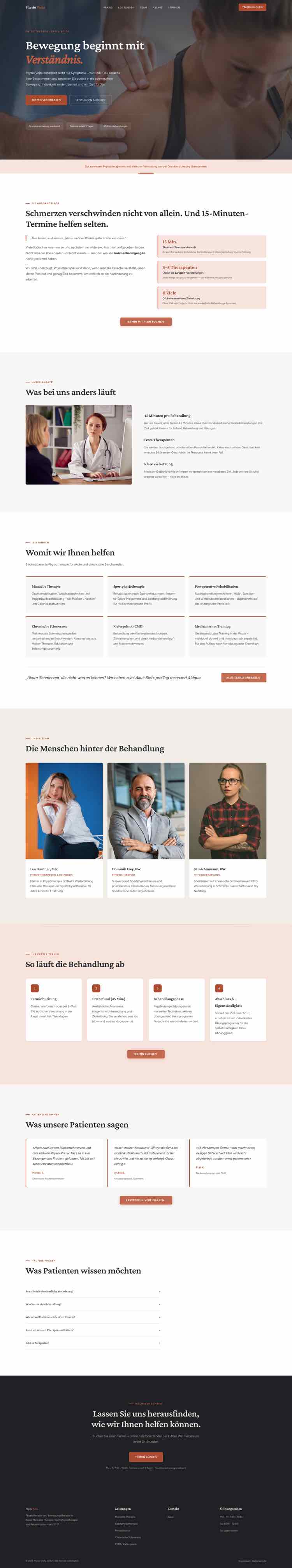 Physiotherapie mit Fullscreen-Hero