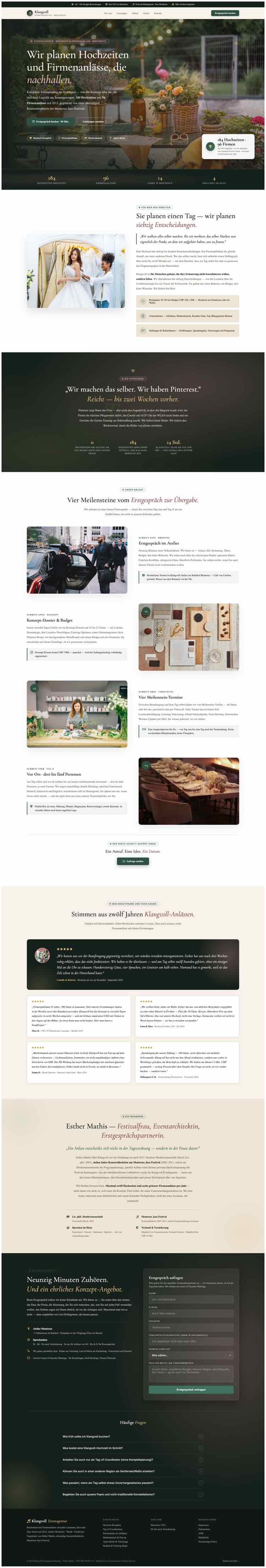 Eventagentur Klangvoll mit Fullscreen-Hero