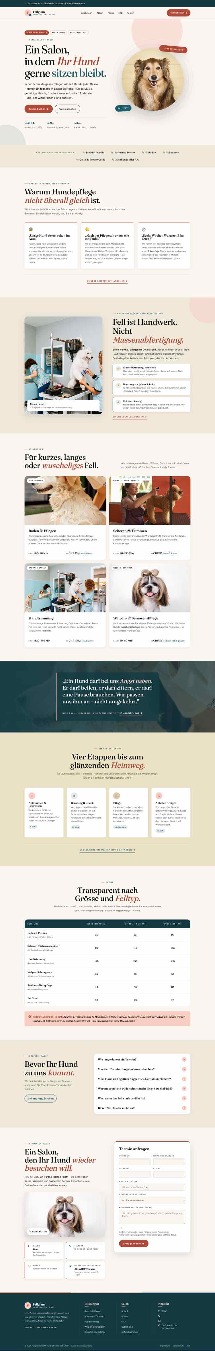 Hundesalon Fellglanz mit Split-Hero