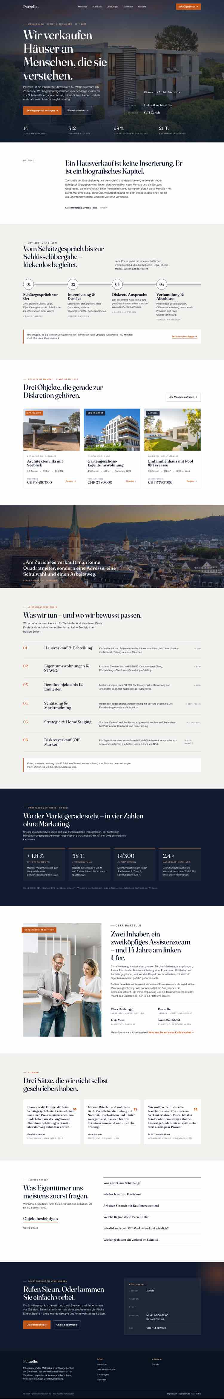 Immobilien Parzelle mit Fullscreen-Hero