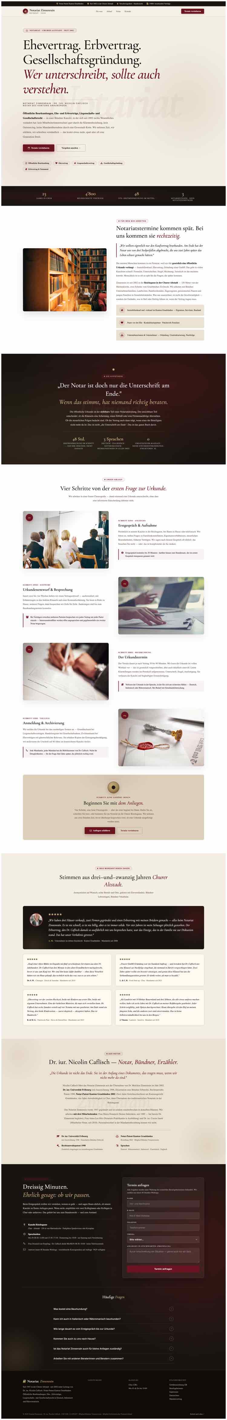 Notariat Stutz Wyss mit Centered-Hero