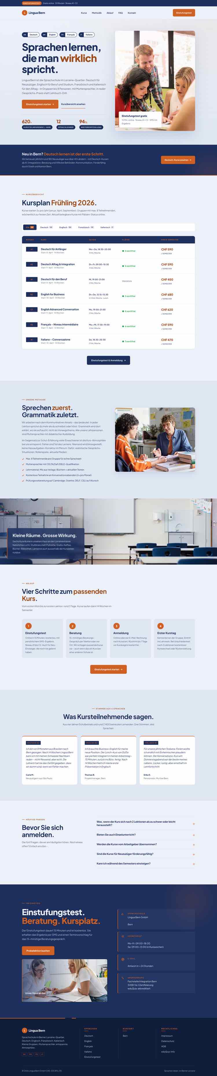 Sprachschule Lingua mit Split-Hero