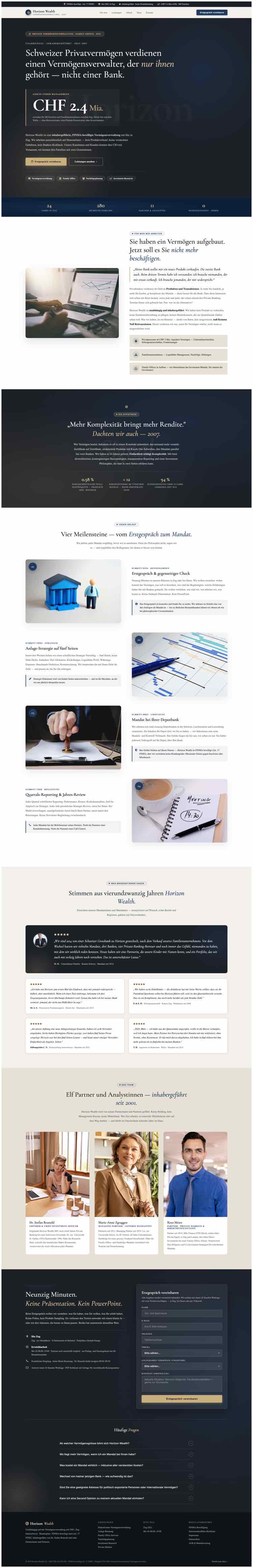 Vermögensverwaltung Horizon Wealth mit Centered-Hero