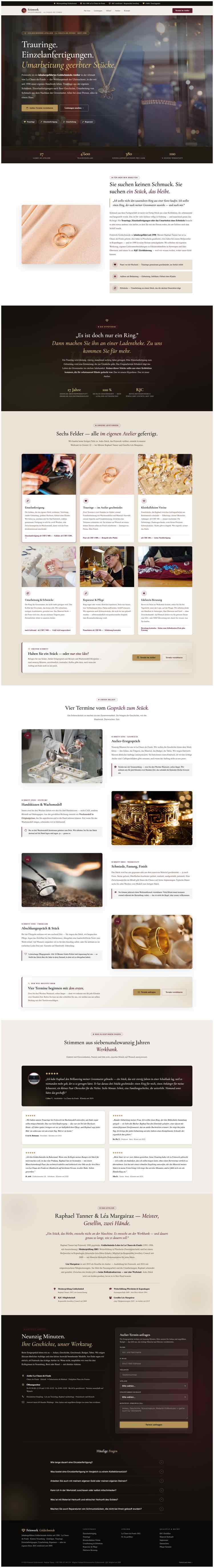 Goldschmied aus La-Chaux-de-Fonds, Beispielseite Webdesign Handwerk