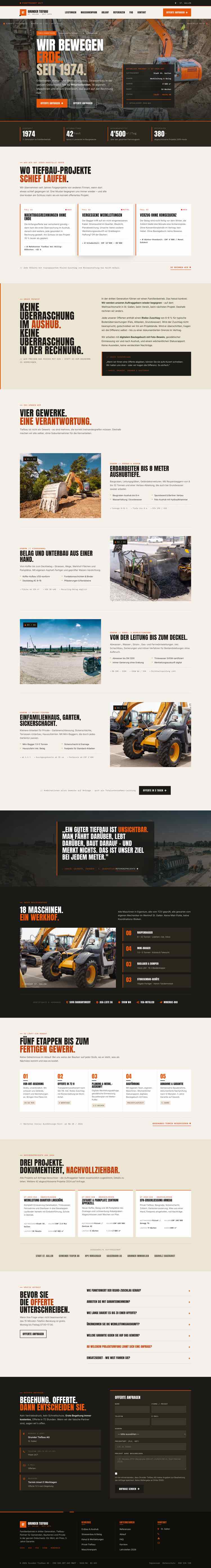 Tiefbau aus St-Gallen, Beispielseite Webdesign Handwerk