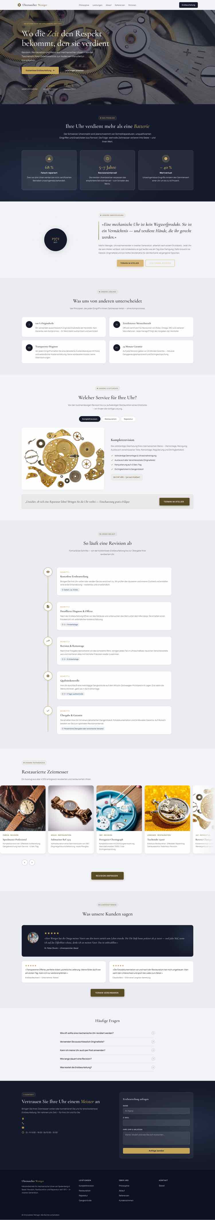 Uhrmacher aus Basel, Beispielseite Webdesign Handwerk