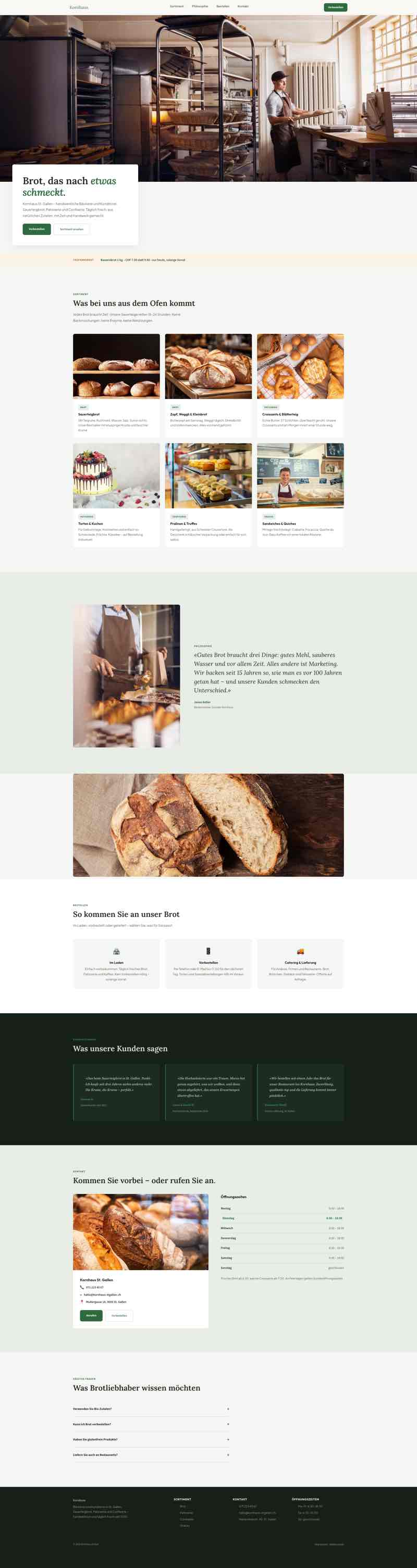Stilvoller Internetauftritt für Konditorei mit Spezialitäten und Bestellservice