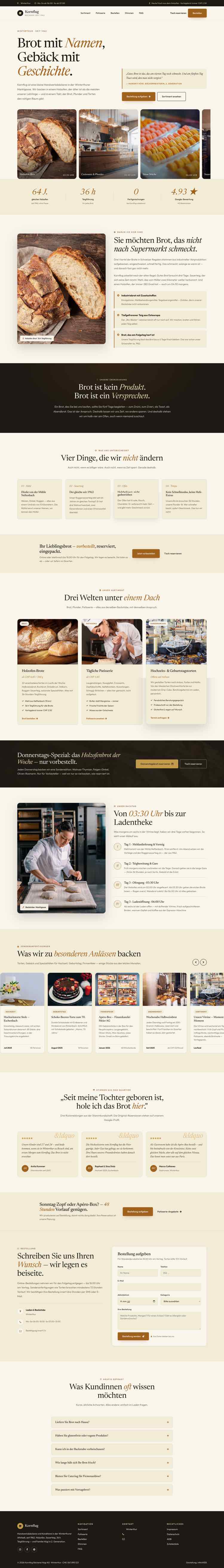 Bäckerei Kornflug mit Split-Hero