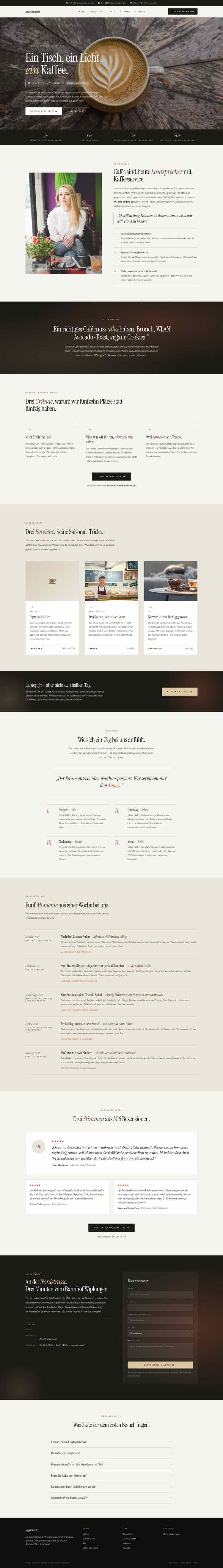 Café Siebensinn mit Fullscreen-Hero