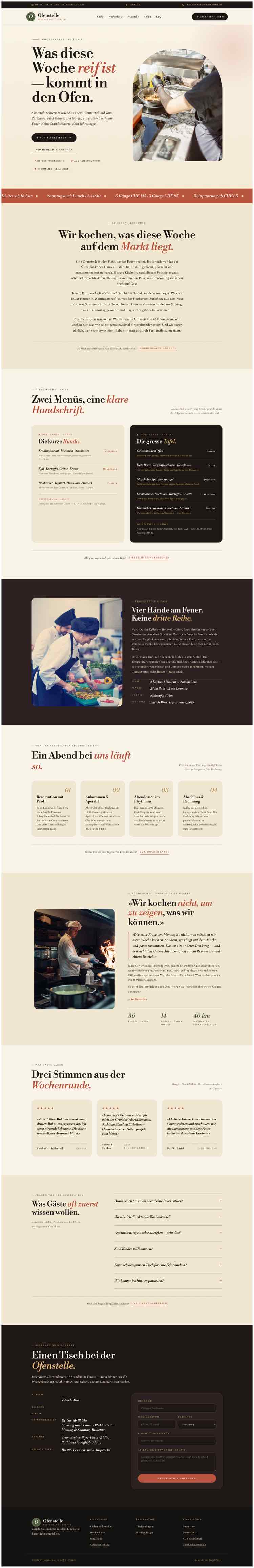 Restaurant Ofenstelle mit Split-Hero